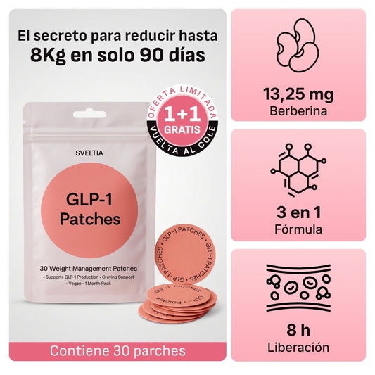 SVELTIA® Parches de berberina 3 en 1 - Reduce hasta 8kg en 90 días sin pastillas.